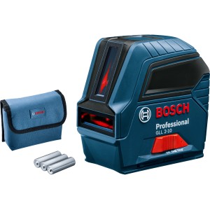 Bosch Professional GLL 2-10 vonalas lézer szintező táskával és elemekkel.