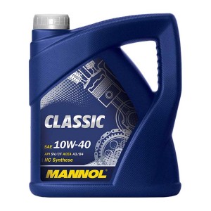 Mannol Classic 10W-40 motorolaj kék palackban. Olaj motorokhoz.