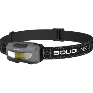 Solidline SH1 LED fejlámpa, szürke, állítható fejpánttal barkácsoláshoz és sporthoz.