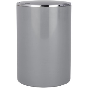 Wenko Inca lengőfedeles szemetes, szürke, 5 l. Műanyag kozmetikai kuka króm fedéllel.