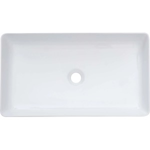 Téglalap alakú, fehér baliv WBA-7090 pultra ültethető mosdó, 61x34,5 cm, csaplyuk nélkül.
