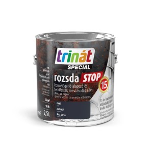 Trinát Rozsda Stop rozsdavédő festék, antracit, 2,5 literes doboz.