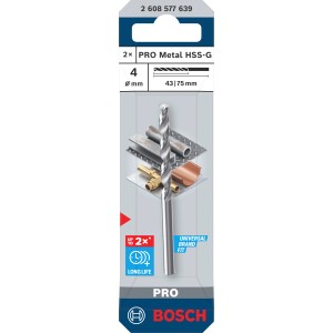 Bosch Pro Metal HSS-G spirálfúró, 4 mm, ezüst, alkalmas fémfúráshoz.
