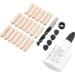 LUX-TOOLS Dübelkészlet Ø 6 mm: 32 darabos készlet dübelekkel, fali ragasztóval, fúróval és mélységütközővel.