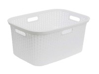Rattan ruháskosár fehér 40 liter