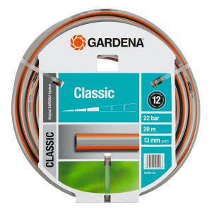 Gardena Classic kerti tömlő, 20 m, 1/2 hüvelyk, szürke/narancs.