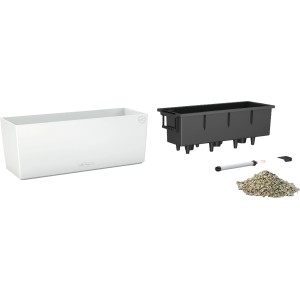 Lechuza Balconera Color 50, fehér, növénybetéttel, öntözőrendszerrel és tartozékokkal.