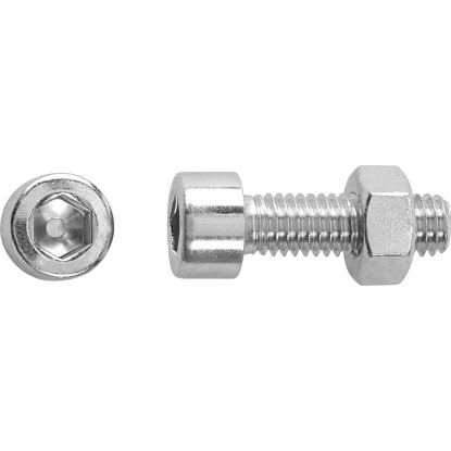 SW5 Hengeres fejű menetes csavar fehér horganyzott M6 x 30 mm 8 db + anyák