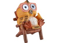 Napelemes LED-es pihenő madár barna 8 cm x 11 cm x 15 cm