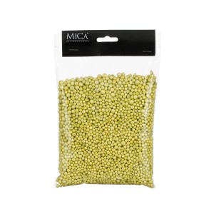 Mica Decorations zöld gyöngyök, 4-8 mm, átlátszó zacskóban (16x25x4 cm).