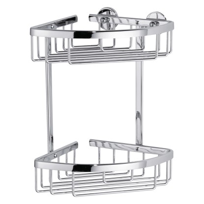 tesa ALUXX dupla sarok zuhanykosár krómozott alumínium ragasztós rögzítésű