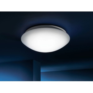 Fehér LED mennyezeti lámpa Putz, Ø 27 cm, a kellemes meleg fehér fényért a szobában.