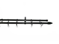 Fém karnis 2 soros fekete 120 cm FLAME típus véggel