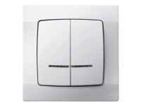 Káró 105J csillárkapcsoló jelzőfényes komplett fehér