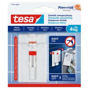 Tesa Powerstrips akasztó, öntapadós, csempéhez és fémhez, 4 kg-ig.