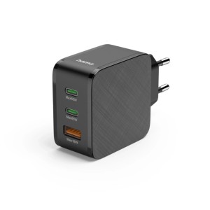 Hama univerzális hálózati 1 USB & 2 x Type-C gyorstöltő "PD/QC" fekete (65W)