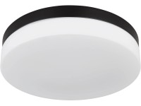 Vranos IP44-es lámpa fürdőszobai használatra feket fém szélell és opál üveggel Vranos IP44-es lámpa fürdőszobai használatra feket fém szélell és opál üveggel