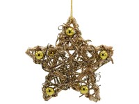 Karácsonyi csillag függődísz 10 cm barna - arany Karácsonyi csillag függődísz 10 cm barna - arany