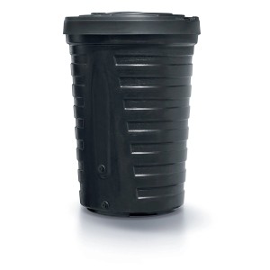 Fekete Waterform Raincan esővízgyűjtő tartály, 210 l, kerti öntözéshez és víztakarékossághoz.