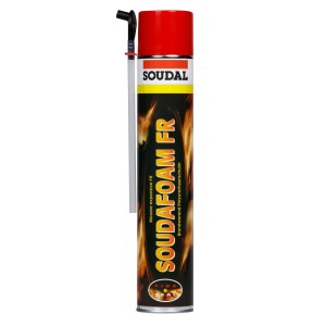 Soudal FR PU hab spray, tűzálló poliuretán hab applikátorral.