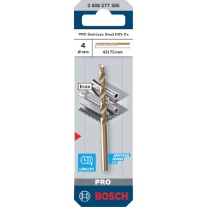 Bosch Pro Stainless Steel HSS-Co spirálfúró, 4 mm, rozsdamentes acélhoz.
