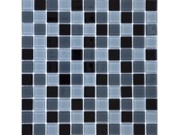 Üvegmozaik 30 cm x 30 cm üveg-szürke-fekete mix Üvegmozaik 30 cm x 30 cm üveg-szürke-fekete mix