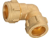 OBI szorítógyűrűs könyök 18 mm sárgaréz