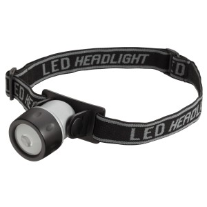 OBI LED fejlámpa LX328, ezüst/fekete, állítható fejpánttal. Ideális sportoláshoz és szabadidőhöz.