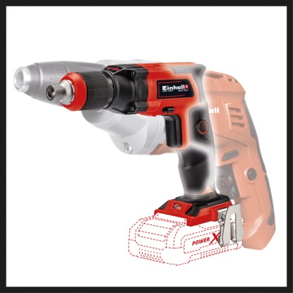 Einhell TE-DY 18 Li Solo akkus gipszkarton csavarozó kofferben, piros/fekete. Akkumulátor és töltő nem tartozék.