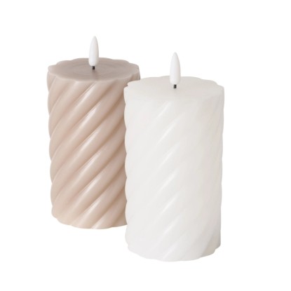 Boltze Home LED-es gyertya Wrap 2-féle változatban 7,5 cm x 12,5 cm bézs-fehér