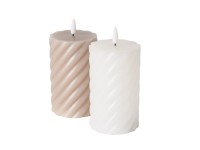 Boltze Home LED-es gyertya Wrap 2-féle változatban 7,5 cm x 12,5 cm bézs-fehér Boltze Home LED-es gyertya Wrap 2-féle változatban 7,5 cm x 12,5 cm bézs-fehér