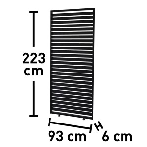 Antracit színű alumínium paraván panel Carinda pergolához, 223x93x6 cm.