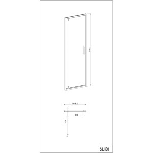 SANOSLIM pivot zuhanyajtó 80 x 200 cm króm