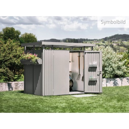 Biohort fém szer.ház HighLine kétszárnyú ajtó ezüstmetál 6,6 nm 275x275x222 cm