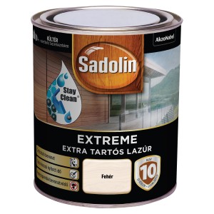 Sadolin Extreme falazúr, fehér fa lazúr fém vödörben kültéri használatra.