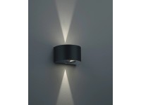 Trio Rosario LED-es kültéri falilámpa matt fekete