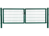 Kétszárnyú kapu Premium kétrudas panelkitöltés zöld 80 cm x 300 cm