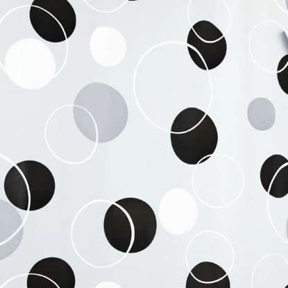Spirella Bubble Black zuhanyfüggöny PEVA 180 cm x 200 cm