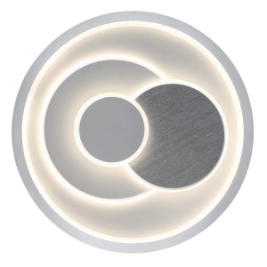 Modern, fehér LED mennyezeti lámpa absztrakt dizájnnal lakóterekbe.