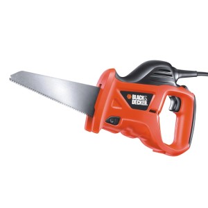 Black+Decker KS880EC elektromos kézi fűrész, 400 W, piros/fekete. Univerzális fűrész fához és egyéb anyagokhoz.