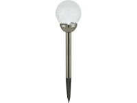 Napelemes LED-es dekorgömb átlátszó melegfehér 10 cm átmérő x 44 cm