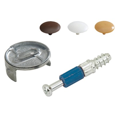 Hettich összekötő vasalat takarókupakkal, átmérő: 25 mm x 24,5 mm, acél, 8 darab