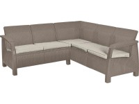 Corfu Relax műrattan capuccino kerti sarokgarnitúra asztal nélkül Corfu Relax műrattan capuccino kerti sarokgarnitúra asztal nélkül