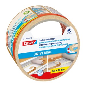 Tesa Universal kétoldalas ragasztószalag, 5m x 50mm.
