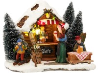 Luville Collections sípálya kávézó diorama 15 cm x 14 cm x 11 cm