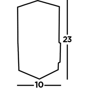 A t.b.t. kültéri fali lámpa méretei: 23 cm magas, 10 cm széles.