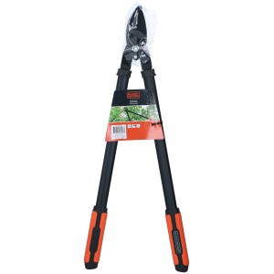 Black+Decker ágvágó fekete nyéllel és narancssárga díszítéssel.