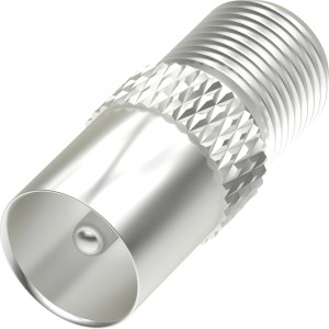Hama antenna adapter SAT F-csatlakozó/koax dugó, ezüst fém ház.