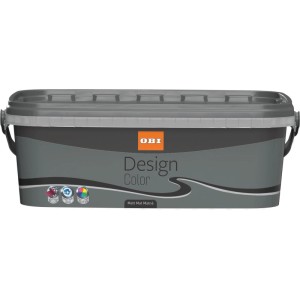 OBI Design Color Grafit matt, 2,5 l beltéri falfesték szürke vödörben.
