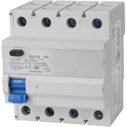 FI relé 4 pólusú 40 A/0,03 A